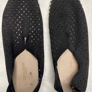 Ilse Jacobsen slip on perforated shoe in black.